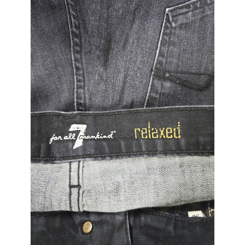 7 For All Mankind Jeans Mens 30x32 Blue Relaxed Straight Dark Wash Stretch Denim - Picture 2 of 13